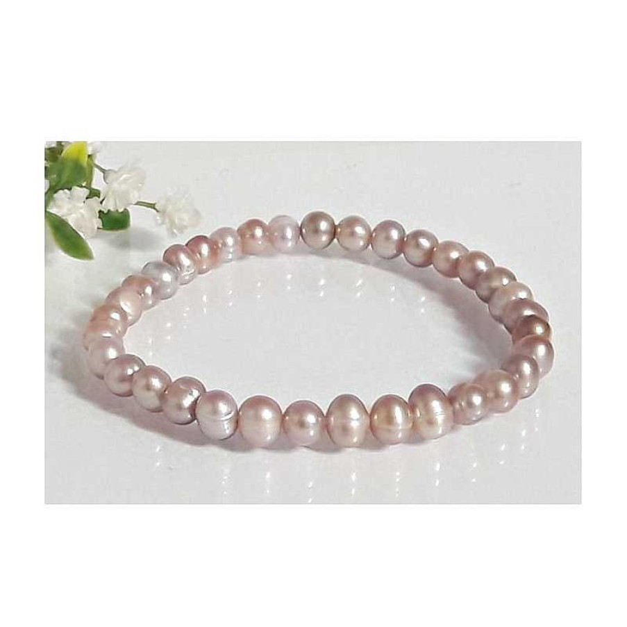 Silberschmuck echt silber | Perlen - Perlenarmband Mit Gummizug 19 Cm (Per11)