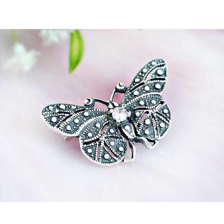 Silberschmuck echt silber | Brosche Silber 925 Schmetterling Silberschmuck Sn58