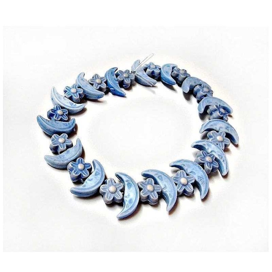 Kinderschmuck echt silber | Kinderschmuck Gummizug Armband Mond Blume Ak09