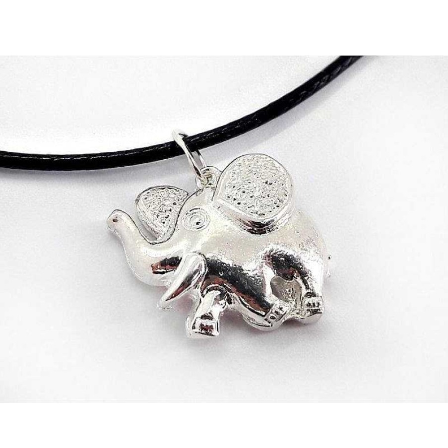 Silberschmuck echt silber | Elefant Anh Nger Silber 925 Mit Lederband Su389