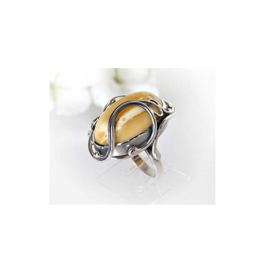 Bernsteinschmuck echt silber | Bernstein Ring 17 Mm Silber-925 (Hf271)