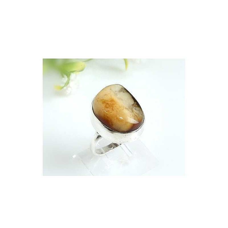 Bernsteinschmuck echt silber | Bernsteinschmuck - Bernstein-Ring 18 Mm Silber-925 (Ha39)