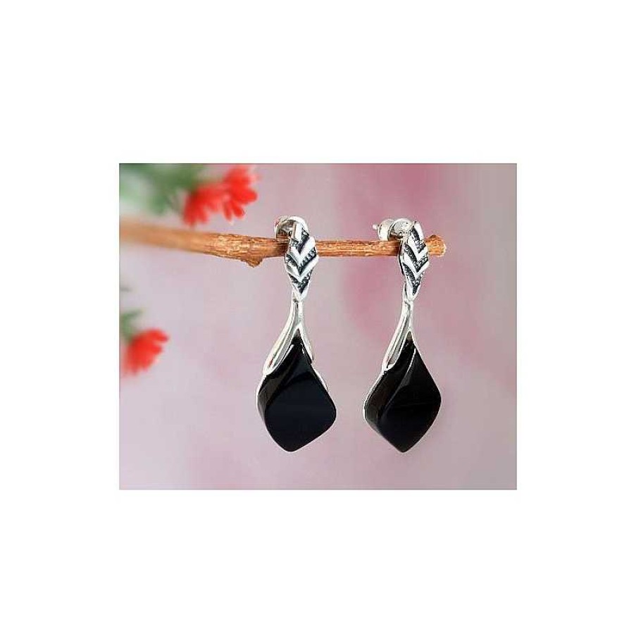 Silberschmuck echt silber | Onyx Ohrstecker Silber 925 Se52