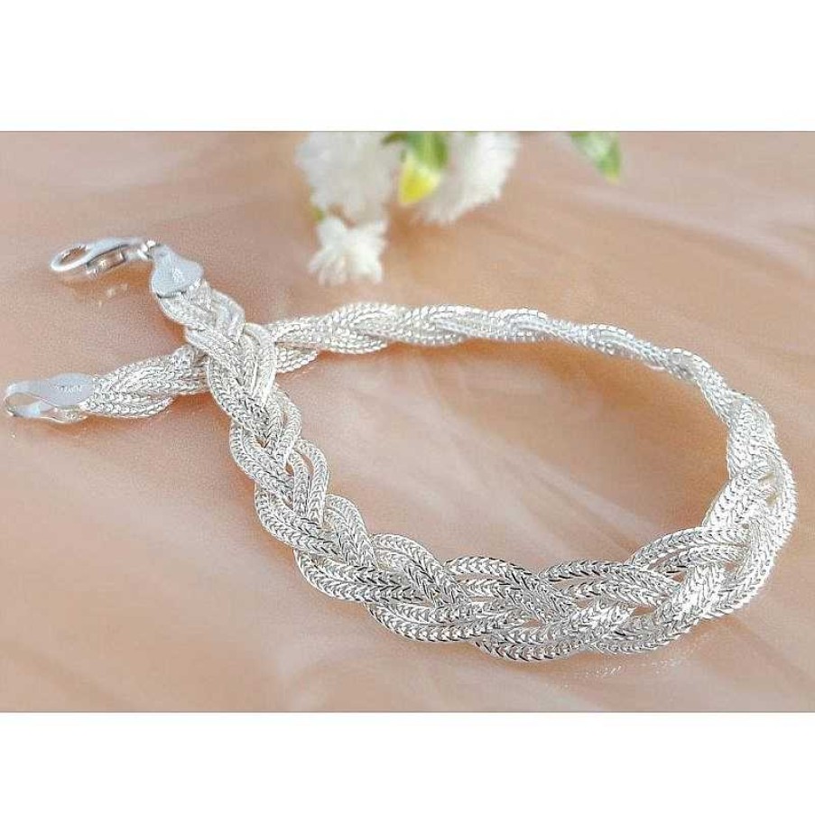 Silberschmuck echt silber | Silber Armband Geflochten 16,5 - 21 Cm Silber 925 Silberschmuck Sg168