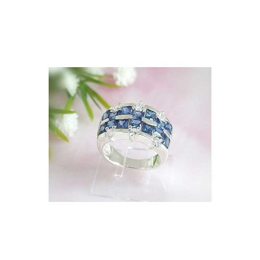 Silberschmuck echt silber | Damen Ring Gr. 57 Silber 925 Silberschmuck Zirkonia Blau Ss68