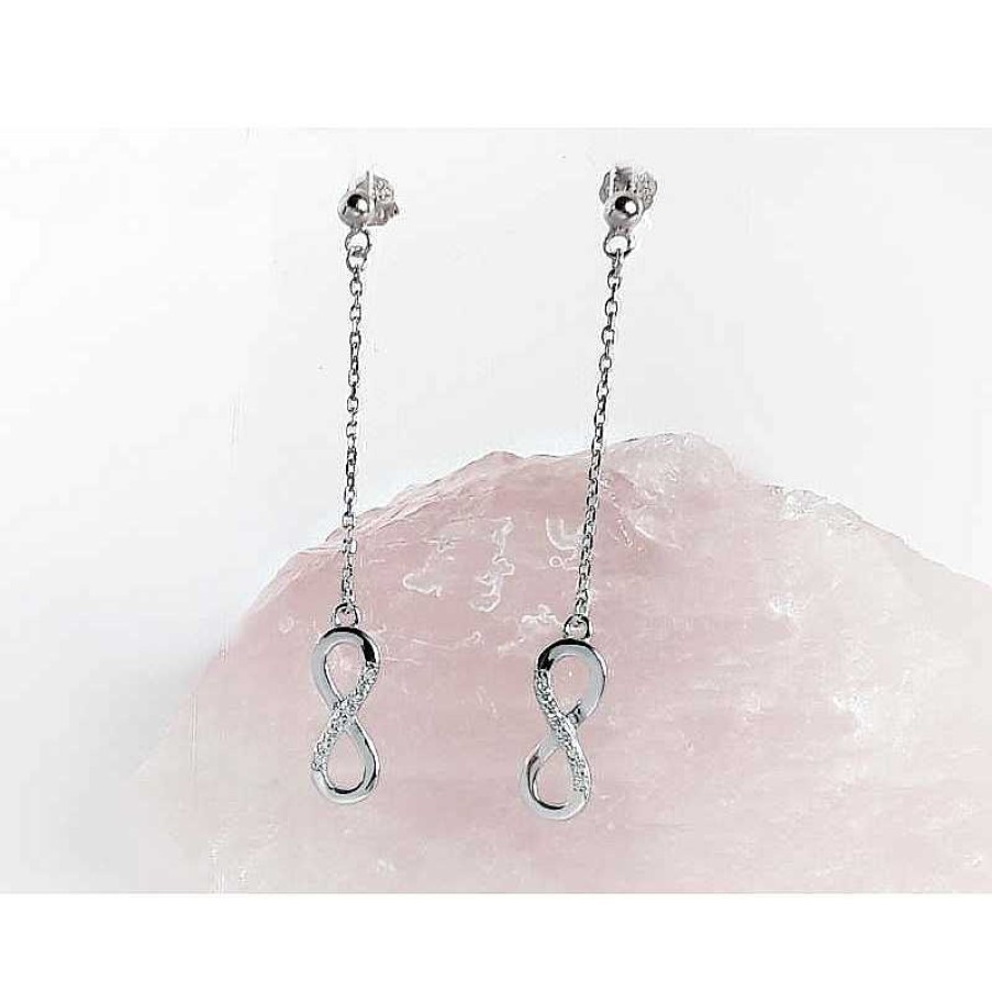 Silberschmuck echt silber | Ohrringe Unendlich Silber Ohrstecker Rhodiniert Sterlingsilber 925 Sx89