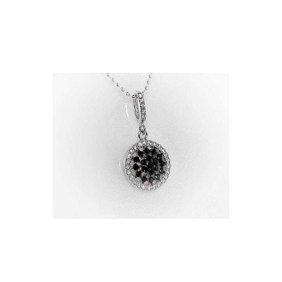 Silberschmuck echt silber | Silberschmuck - Anh Nger Silber-925 Zirkonia Schwarz Sp155