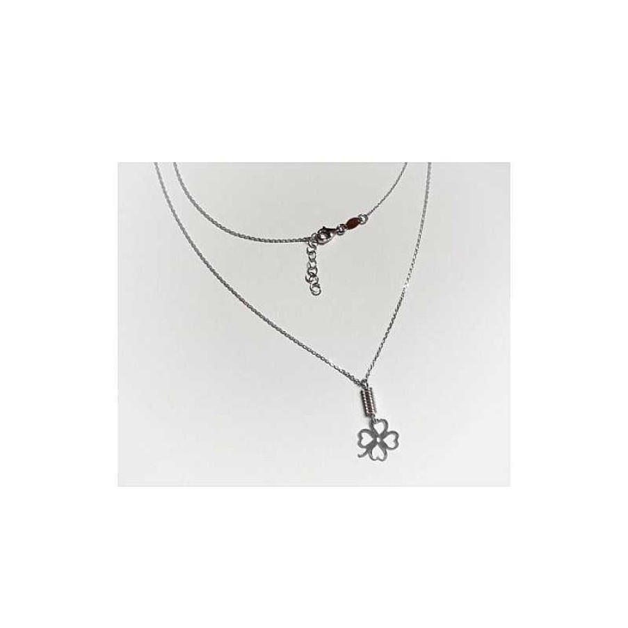 Silberschmuck echt silber | Silberschmuck - Damen Collier Kleeblatt Silber-925 (Sd108)