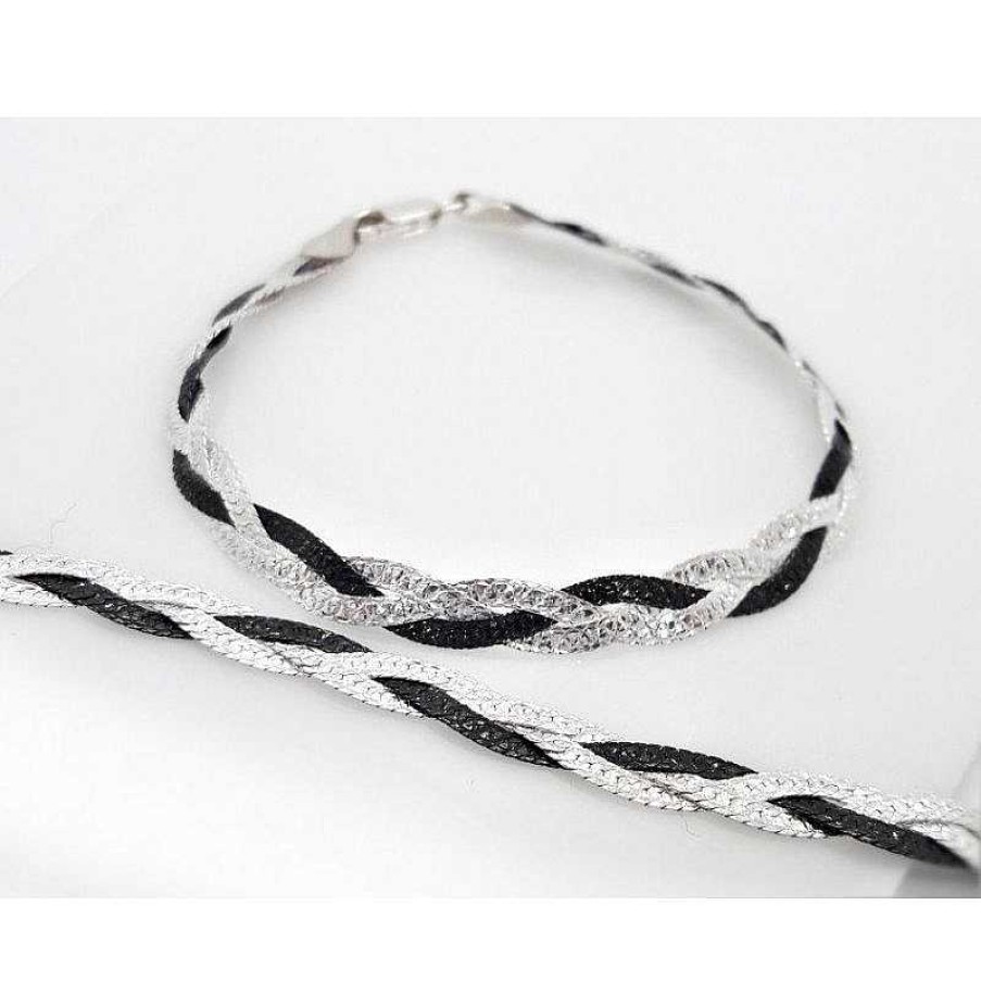 Silberschmuck echt silber | Silber Armband Geflochten 18,5 Cm Silber 925 Silberschmuck Damen Sg199