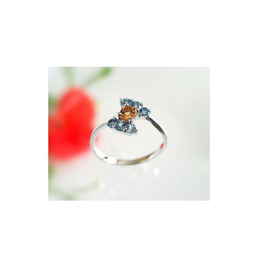 Silberschmuck echt silber | Damen Ring Silber 925 Silberschmuck Blautopas Es46