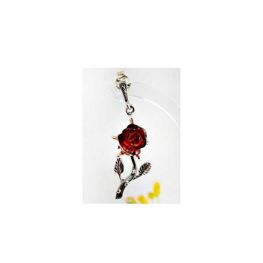 Bernsteinschmuck echt silber | Bernstein Ohrstecker Silber 925 Ohrringe Rose Blume Cognac Sterlingsilber Ed80