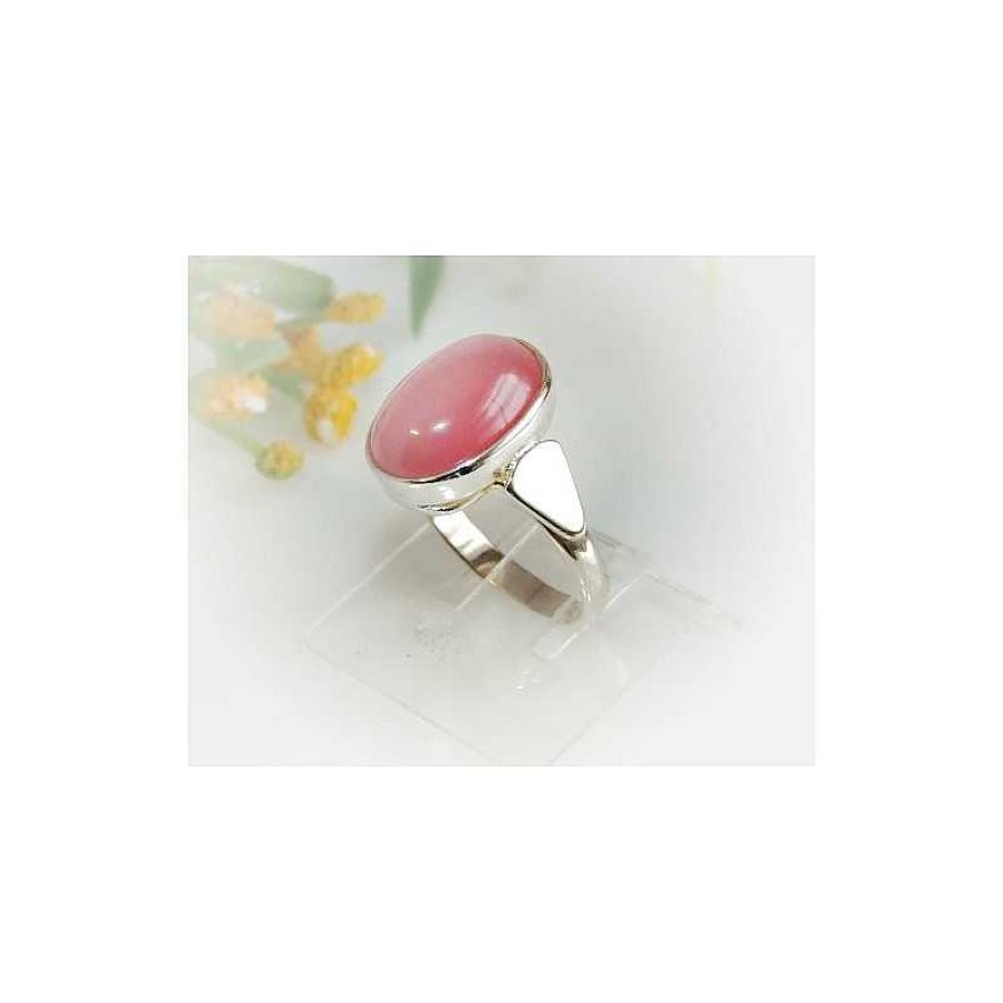 Silberschmuck echt silber | Mondsteinschmuck - Ring Mit Katzenaugen Rosa Silber-925 (Ms26)