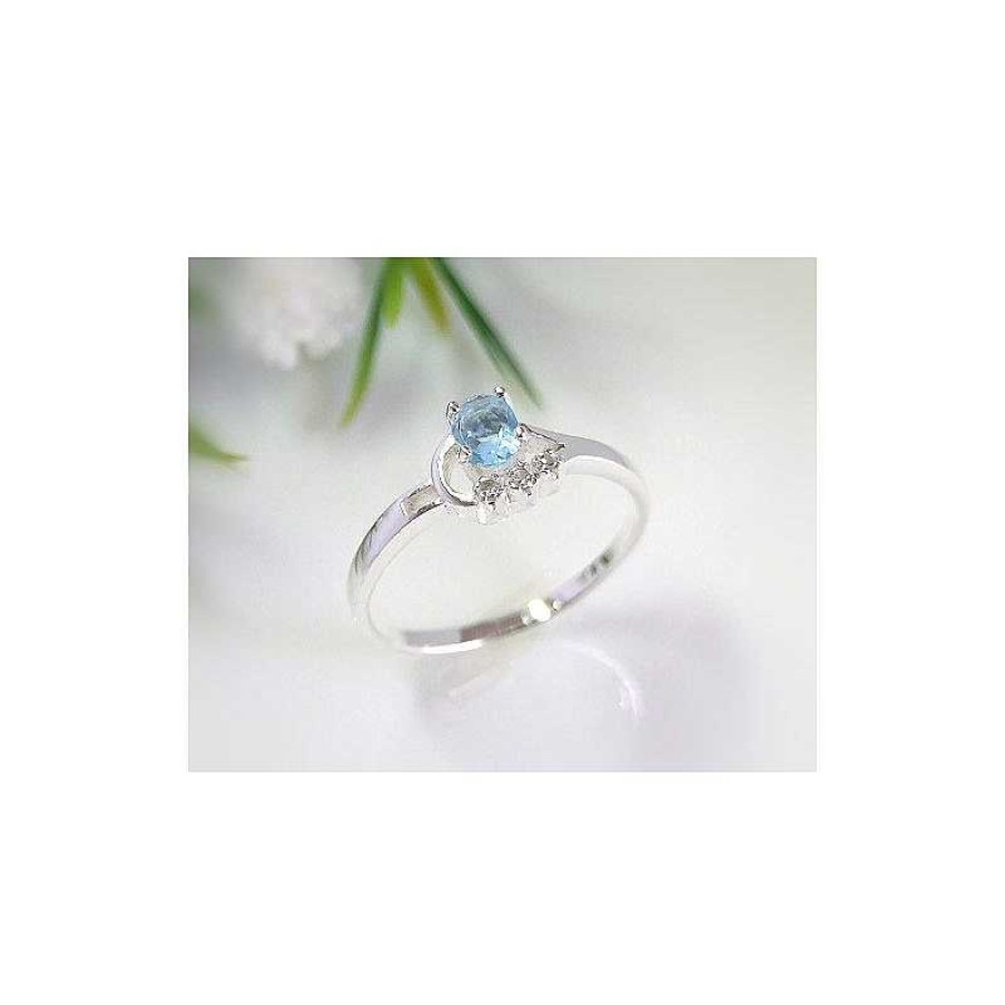 Silberschmuck echt silber | Damen Ring Silber Zirkonia Blau 925 Silberschmuck Ss41