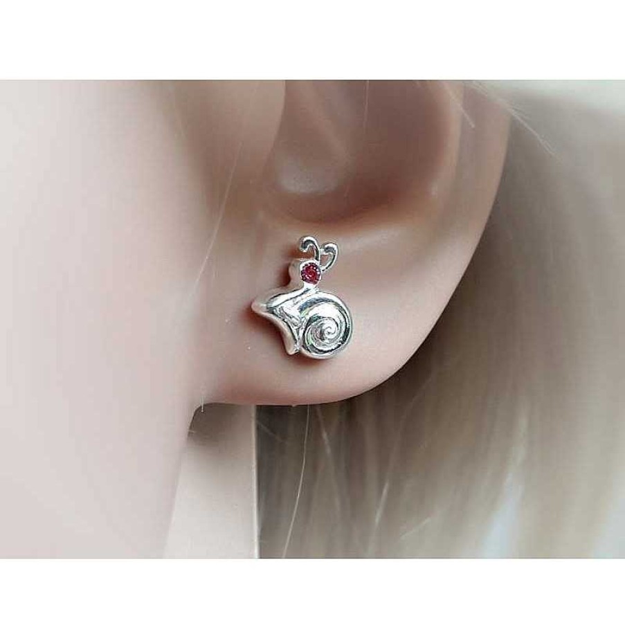 Kinderschmuck echt silber | Silberschmuck - Ohrstecker Schnecke Silber 925 ( Ak71A)