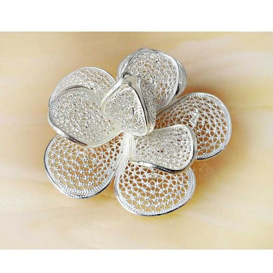 Silberschmuck echt silber | Brosche Silber 925 Blume Sn45