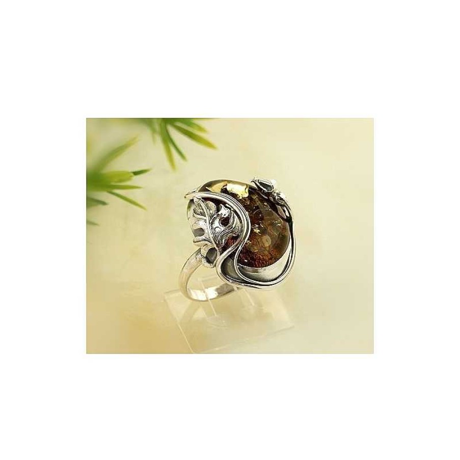 Bernsteinschmuck echt silber | Bernsteinschmuck - Bernstein-Ring 19,5 Mm Silber-925 Cd30