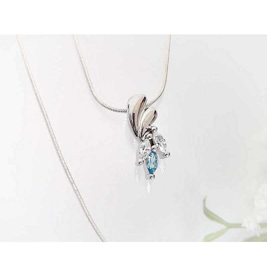 Silberschmuck echt silber | Damen Anh Nger Silber-925 Zirkonia Blau Wei St56