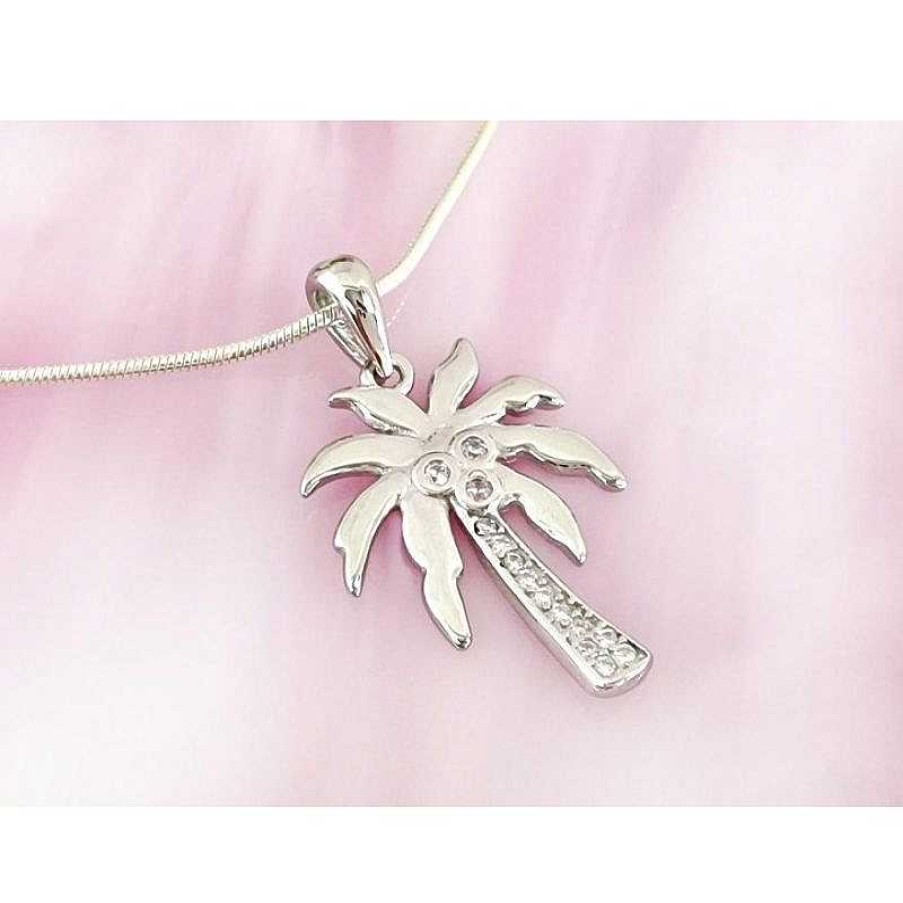 Silberschmuck echt silber | Anh Nger Palme Silber 925 Mit Zirkonia Sp303