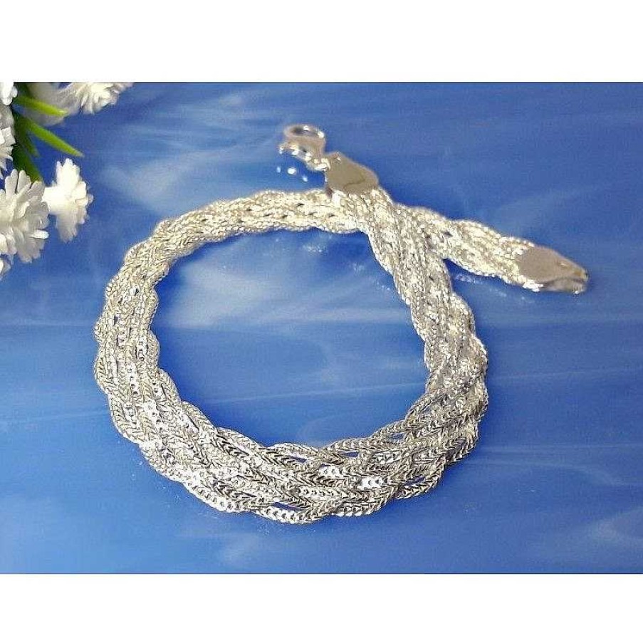 Silberschmuck echt silber | Armband Silber Geflochten Silber 17 Bis 21 Cm Silber-925 Sg121