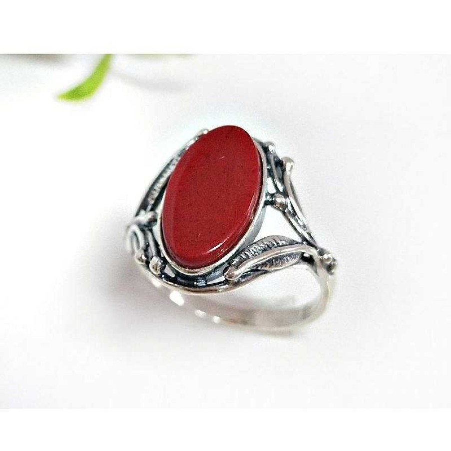 Silberschmuck echt silber | Korallen Ring Silber 925 Kl342