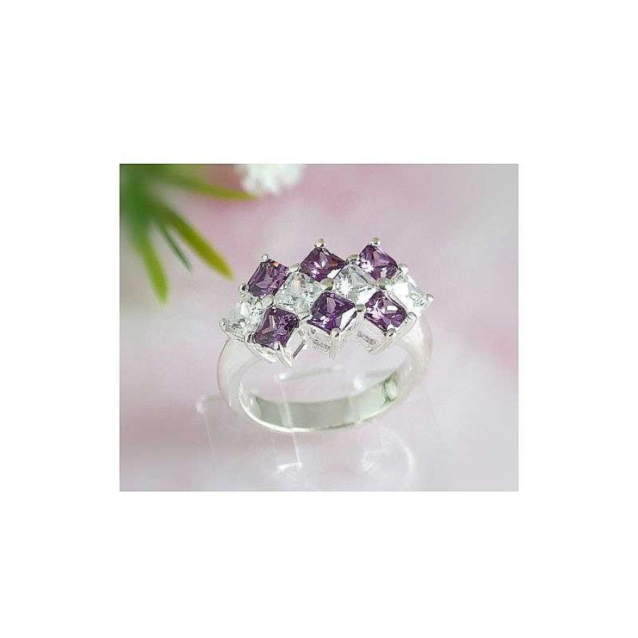 Silberschmuck echt silber | Damen Ring Zirkonia Lila Gr. 57 Silber 925 Silberschmuck Ss72