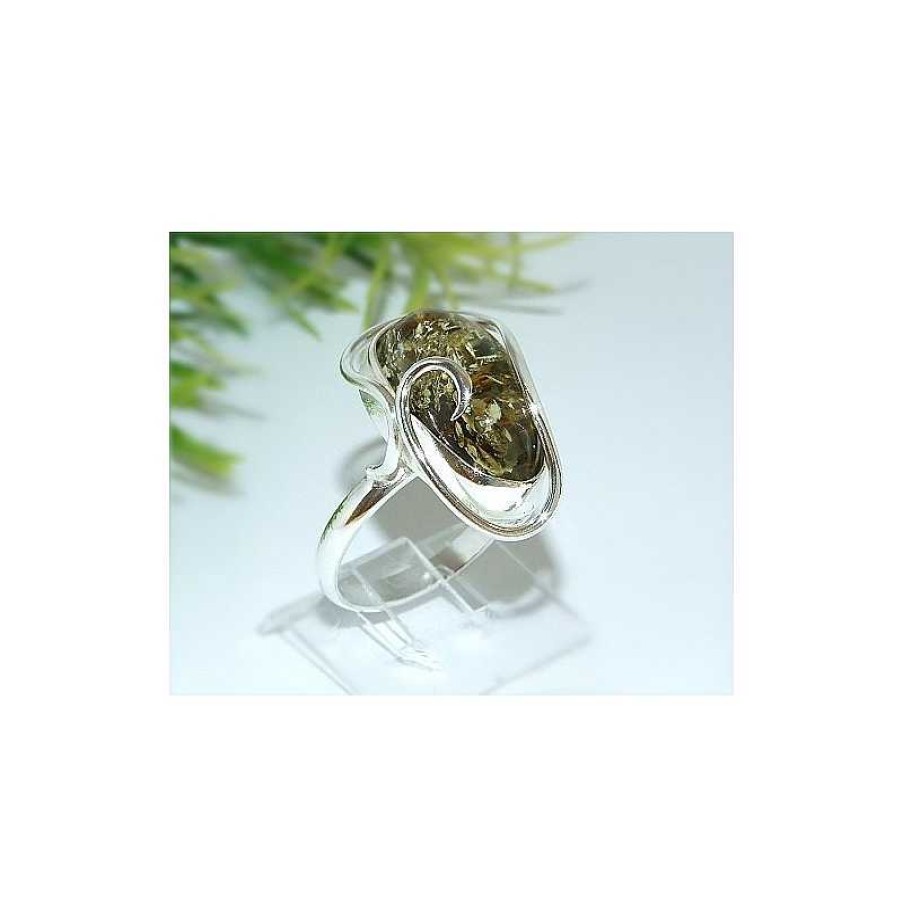 Bernsteinschmuck echt silber | Bernsteinschmuck - Bernstein-Ring 20 Mm Silber-925 (He77)