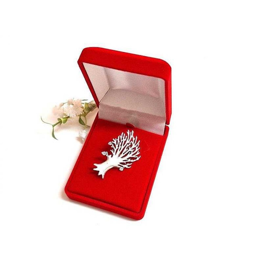 Silberschmuck echt silber | Brosche Silber 925 Baum Silberschmuck Sn64