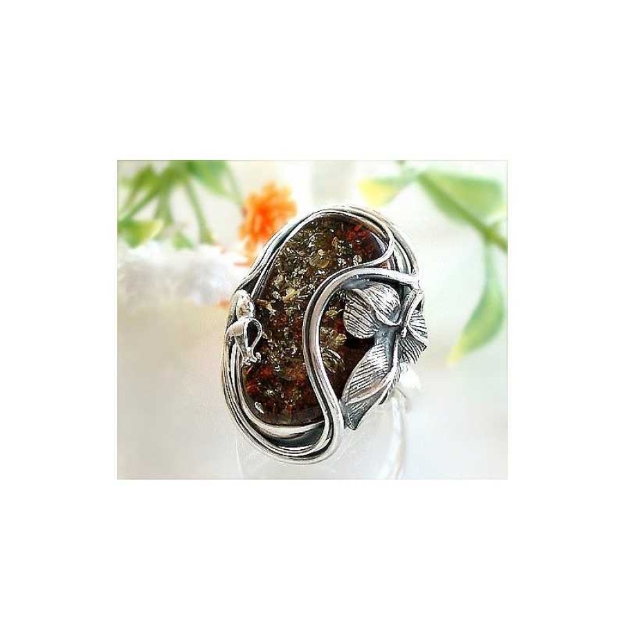 Bernsteinschmuck echt silber | Bernstein Ring Silber 925 Bernsteinschmuck Bt93