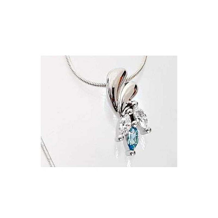 Silberschmuck echt silber | Damen Anh Nger Silber-925 Zirkonia Blau Wei St56