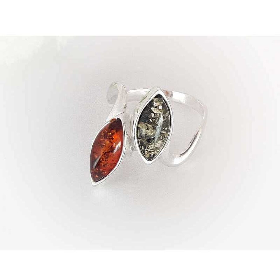 Bernsteinschmuck echt silber | Bernsteinschmuck - Bernstein-Ring Silber-925 (Br320)