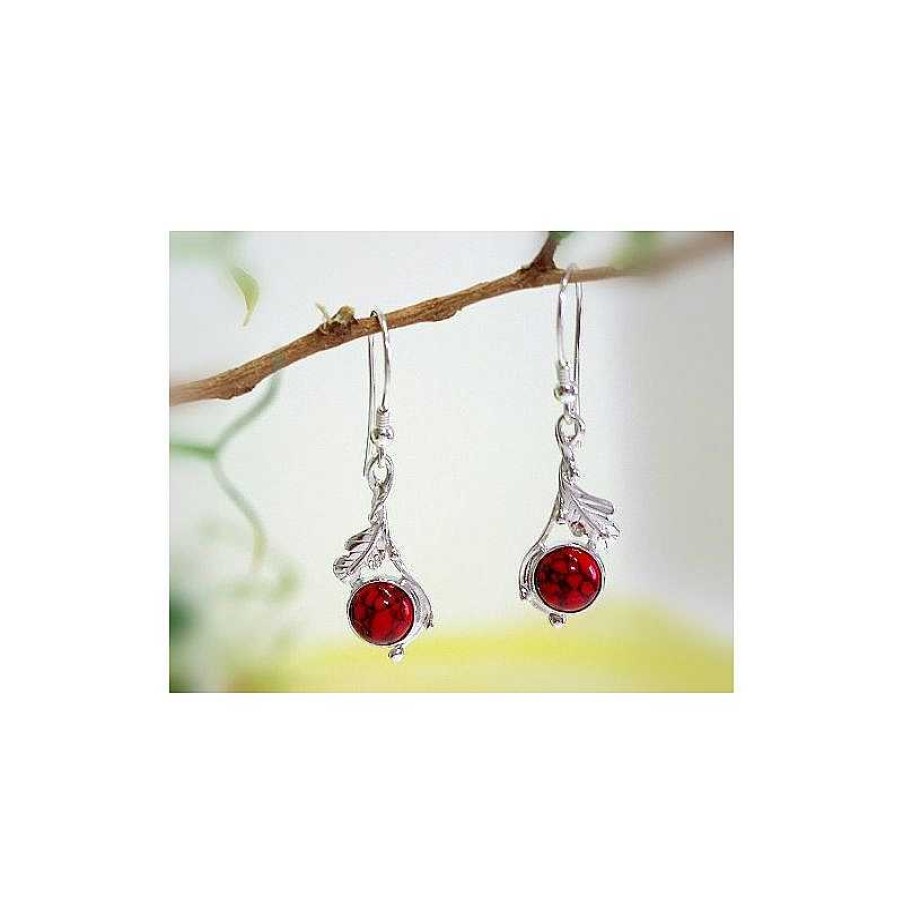 Silberschmuck echt silber | Ohrh Nger Silber 925 Koralle Rot Silberschmuck Sm22