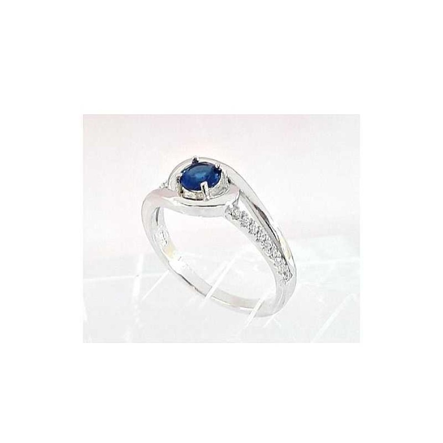 Silberschmuck echt silber | Ring Silber 925 Zirkonia Blau Ss117A