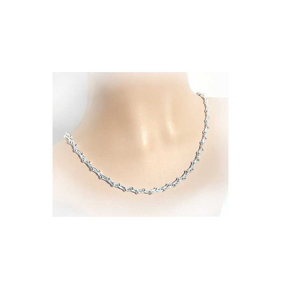 Silberschmuck echt silber | Collier 45 Cm Geflochten Kugelkette Silber 925 Kc123