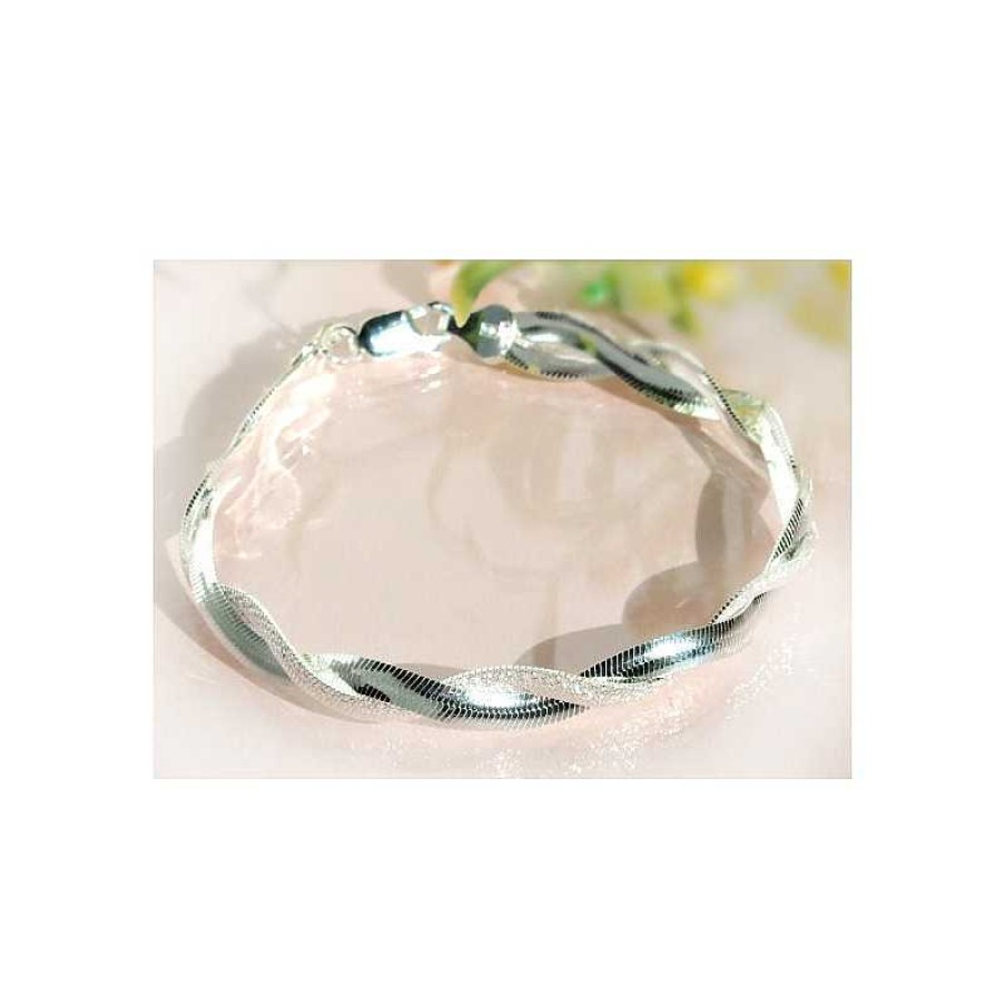 Silberschmuck echt silber | Armband Geflochten 18,5 Cm Silber 925 Sg75