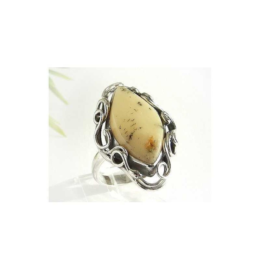 Bernsteinschmuck echt silber | Bernstein-Ring 19 Mm Silber-925 (Hf234)