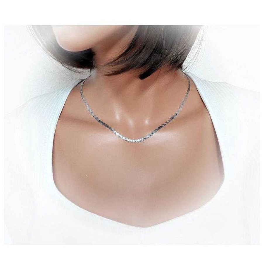 Silberschmuck echt silber | Kette Silber 925 Flach 45 Cm Damen Collier Silberschmuck Sd213