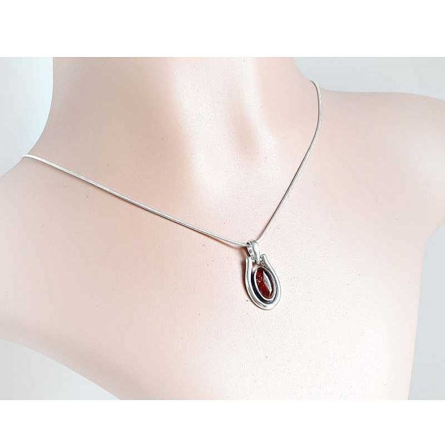 Bernsteinschmuck echt silber | Bernstein Anh Nger Cognac Braun Oval Silber-925 Ze01