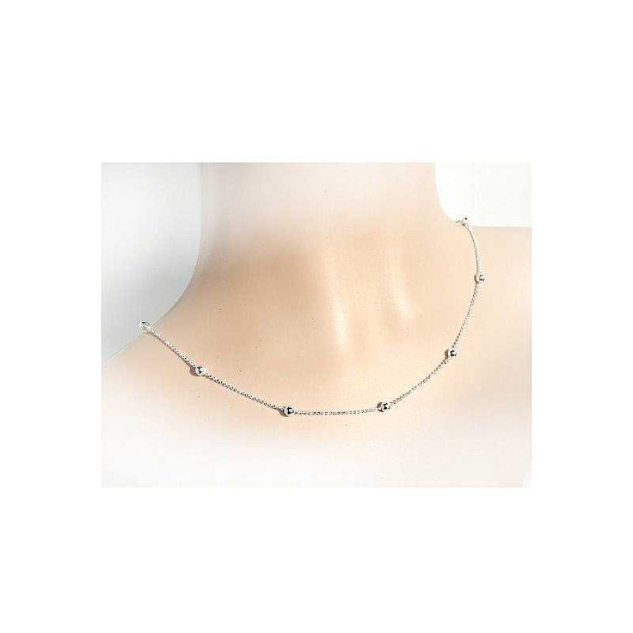 Silberschmuck echt silber | Kugelkette 45 Cm Damenkette Silber 925 Kc125