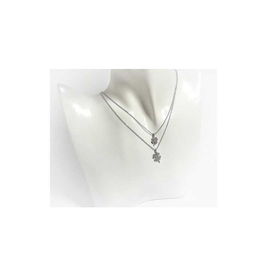 Silberschmuck echt silber | Silberschmuck - Damen Collier Kleeblatt Silber-925 (Sd105)