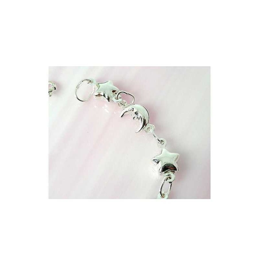 Silberschmuck echt silber | Sternen-Mond Armband Silber-925 (Sg106)