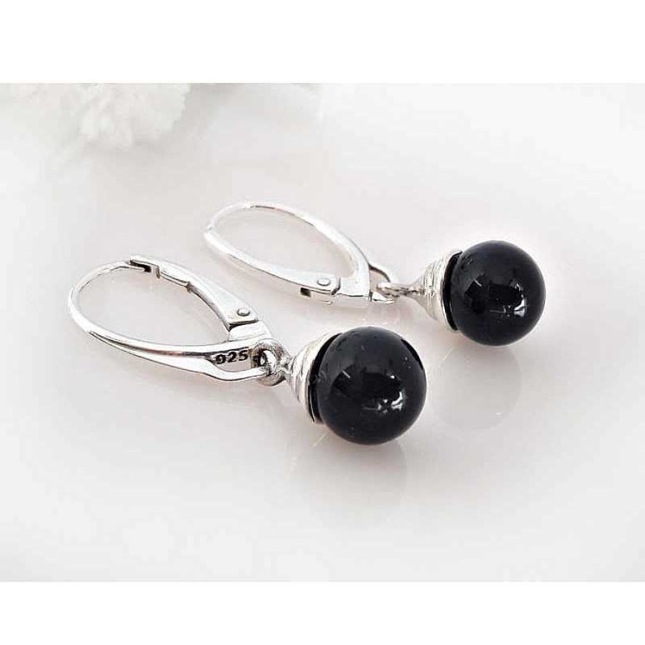 Silberschmuck echt silber | Onyx Kugel Ohrh Nger Silber 925 Se18