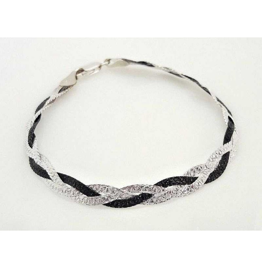 Silberschmuck echt silber | Silber Armband Geflochten 18,5 Cm Silber 925 Silberschmuck Damen Sg199