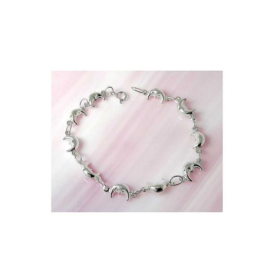 Silberschmuck echt silber | Armband Silber Mond 18,5 Cm Silber-925 Sg110