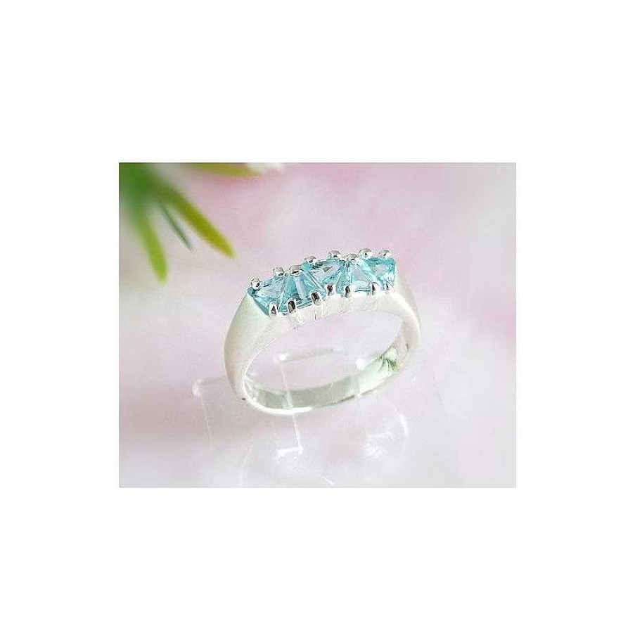 Silberschmuck echt silber | Damen Ring Silber 925 Silberschmuck Zirkonia Blau Ss73