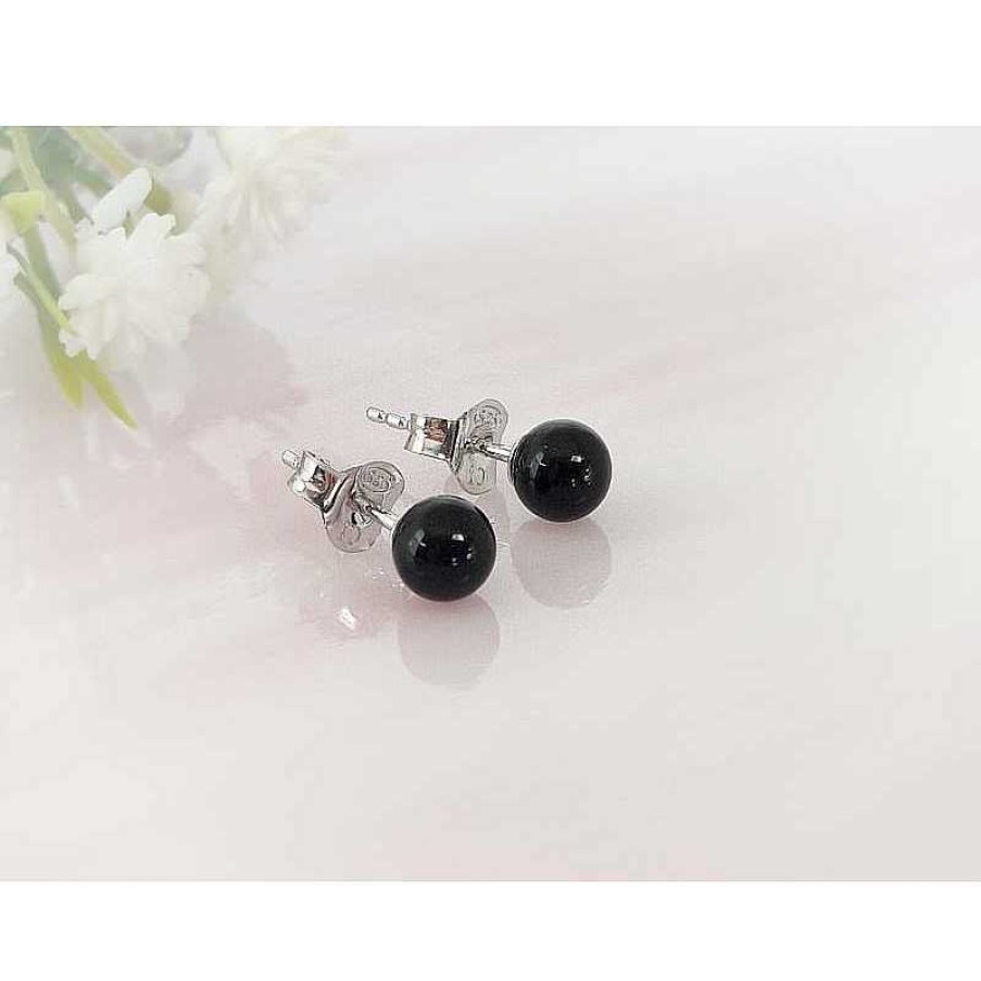 Silberschmuck echt silber | Onyxschmuck - Onyx Ohrstecker 5 Mm Silber-925 (Se126)