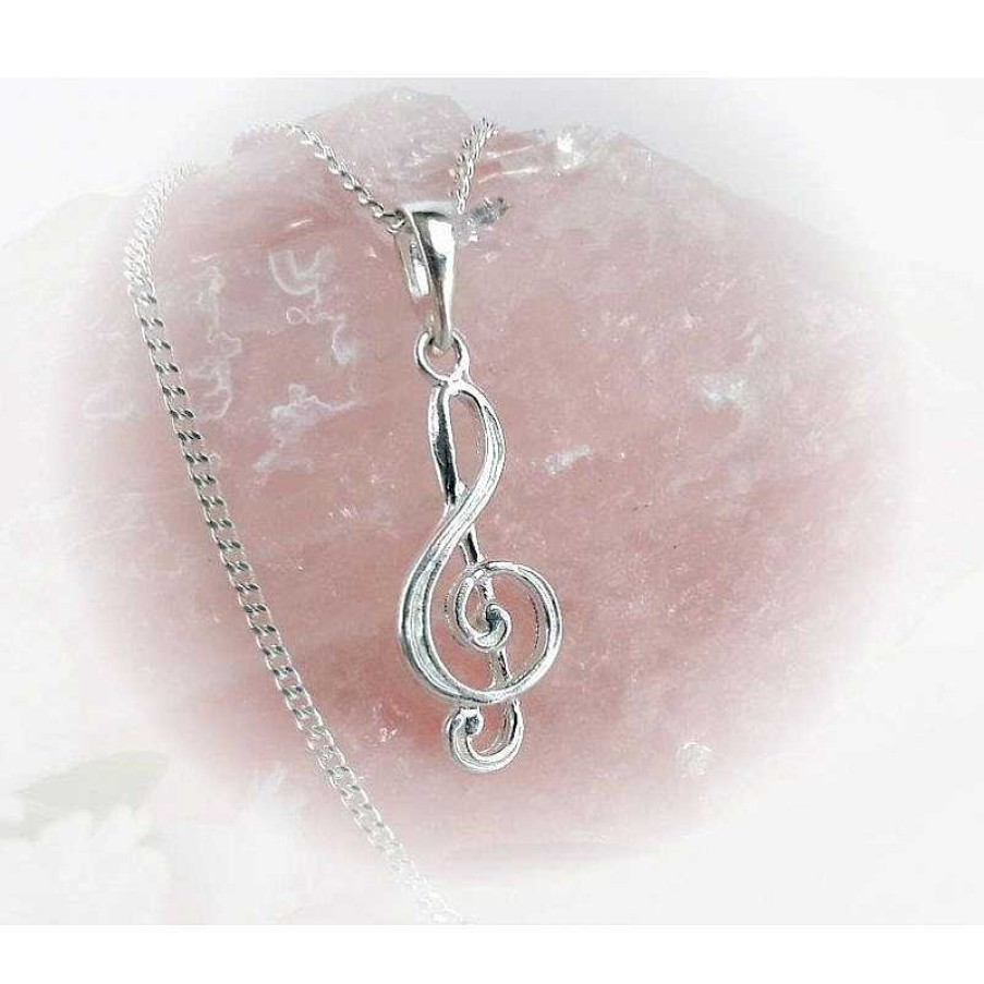 Silberschmuck echt silber | Violinschl Ssel Anh Nger Silber 925 Sterlingsilber Su373