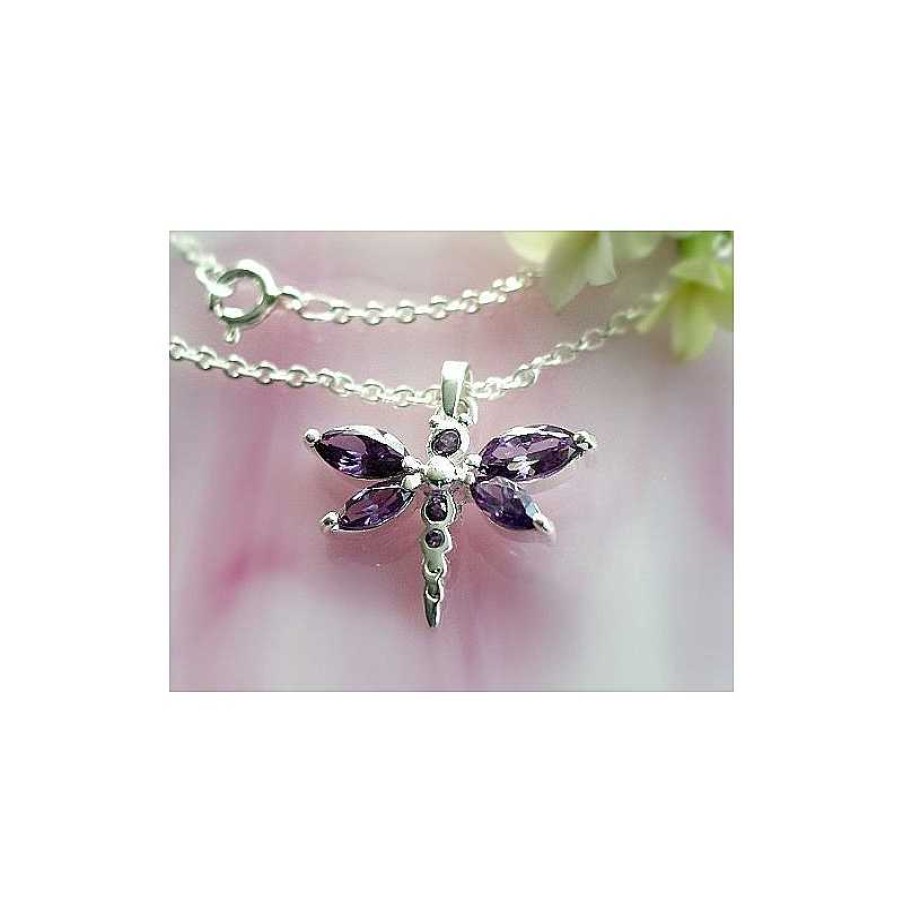 Silberschmuck echt silber | Libelle Silber Anh Nger Libelle Lila Silber-925 Silberschmuck Sp20