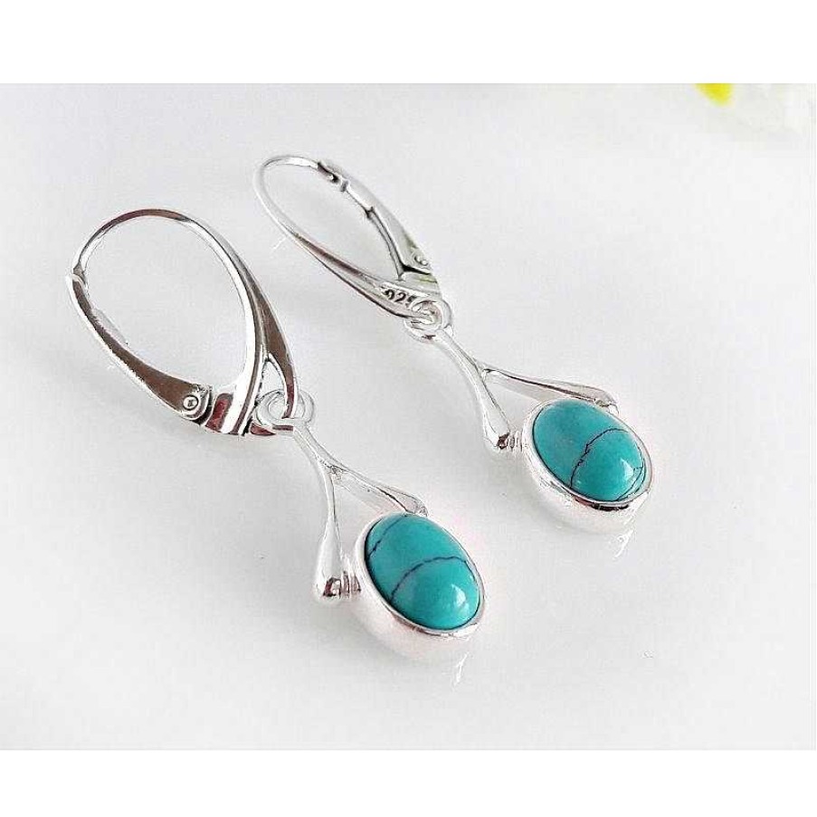 Silberschmuck echt silber | T Rkis Ohrringe Ohrh Nger Blau Silber 925 Gz02