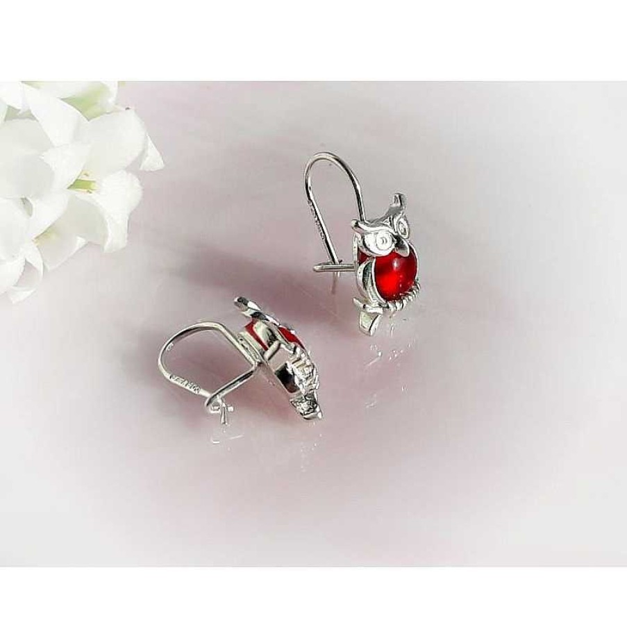 Kinderschmuck echt silber | Silberschmuck - Kinderschmuck- Ohrh Nger Eule Silber-925 (Ak66)