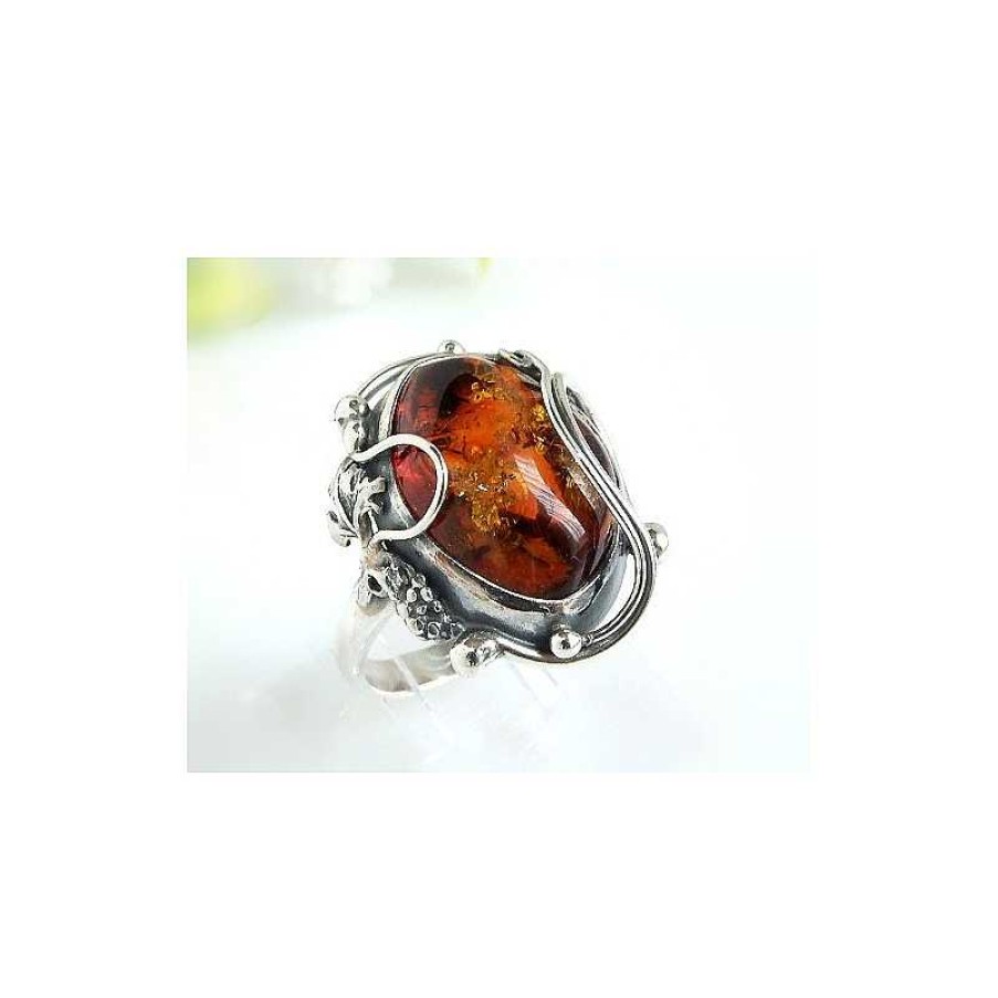 Bernsteinschmuck echt silber | Bernsteinschmuck - Bernstein-Ring 17 Mm Silber-925 (Hb30)